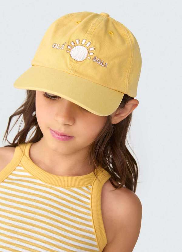 Bone Infantil Menina Aba Curva Amarelo Hering Oficial