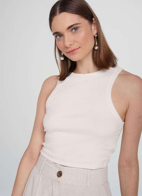 Regata Feminina Cropped Branco Hering