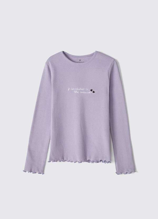 Blusa Manga Longa Infantil Menina Em Ribana Roxo Hering Oficial