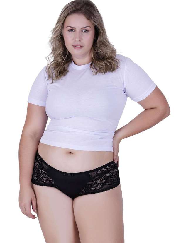 Calcinha Amor Plus Size Microfibra Concept Lingerie Preto Preto