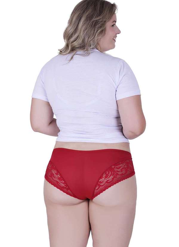 Calcinha Amor Plus Size Microfibra Concept Lingerie Vermelho Vermelho