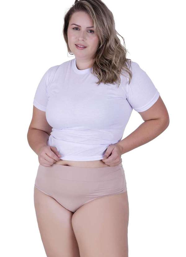 Calcinha Amorosa Plus Size Microfibra Concept Lingerie Bege Bege