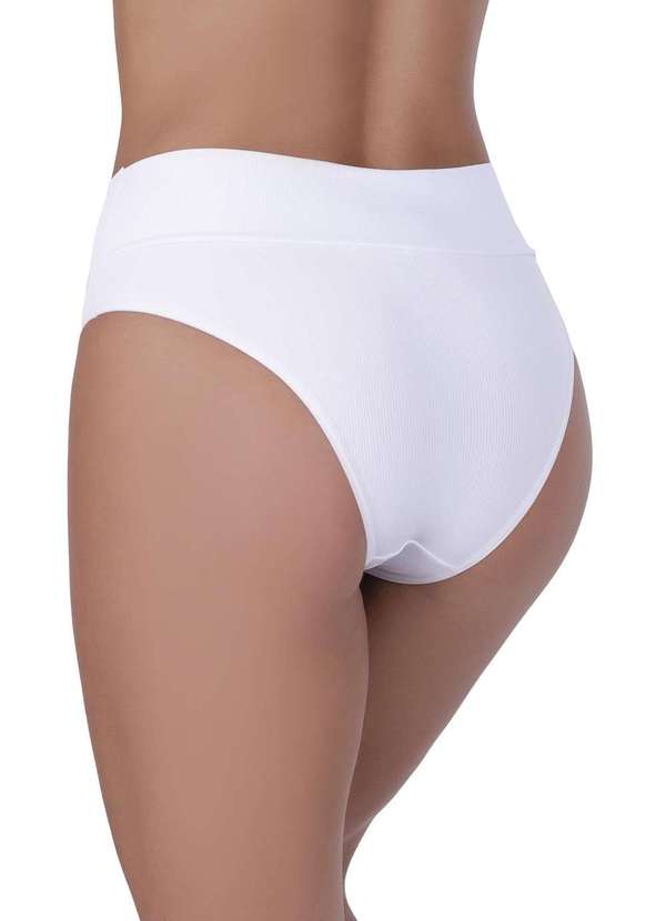 Calcinha Basica Canelada Concept Lingerie Branco Branco Concept Lingerie