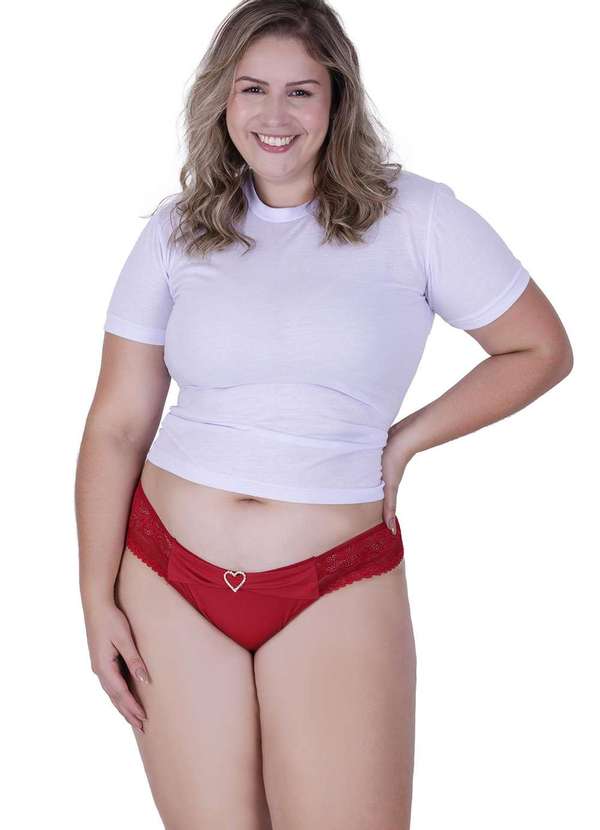 Calcinha Joia Plus Size Microfibra Concept Lingerie Rubi Vermelho