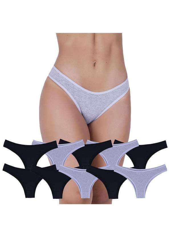 Kit Calcinhas Basic Algodao Concept Lingerie Multicores Concept