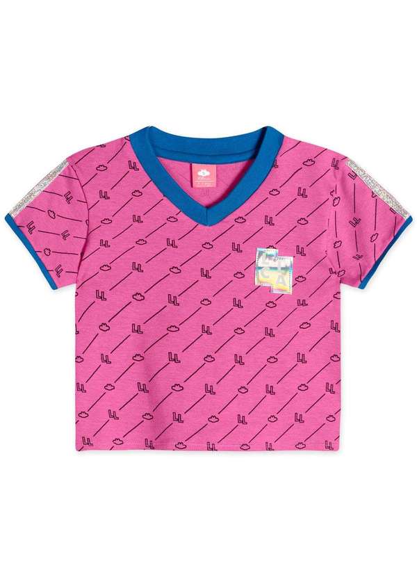 Blusa Manga Curta Infantil Feminina Lilica Rosa Clube Marisol