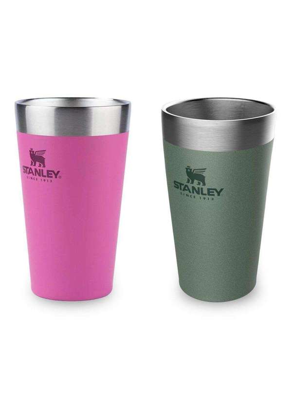 Kit 2 Copos Térmicos de Cerveja Stanley Beer Pint 473ml Rosa Esporte