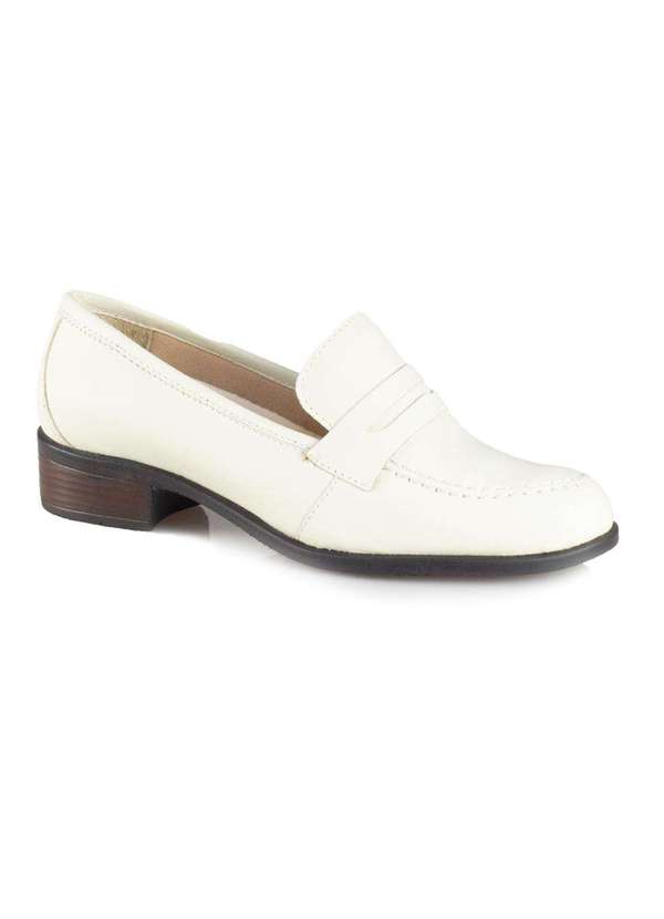 Sapato Mocassim Feminino Sandro Moscoloni Couro Leticia Off White Off