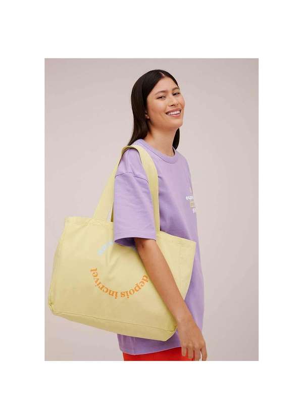 Ecobag Unissex Em Sarja Estampada Sallve Amarelo Heringx