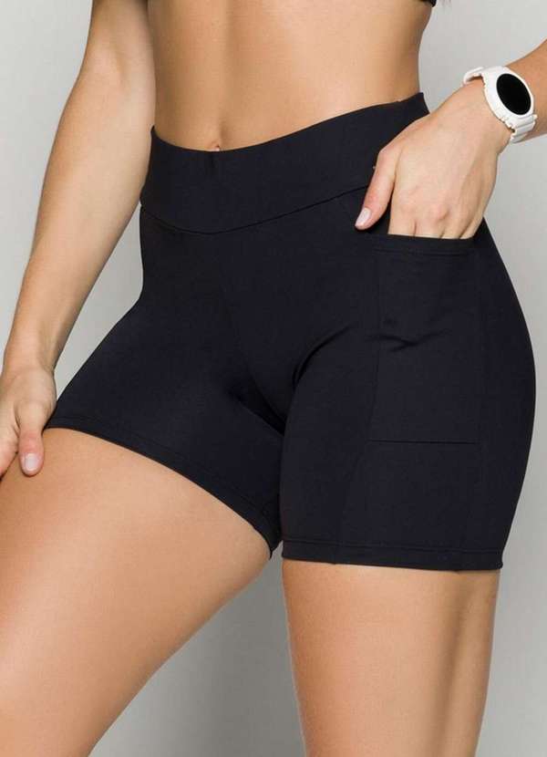 Shorts Feminino Selene 24807 002 550 Preto Meias Sao Jorge