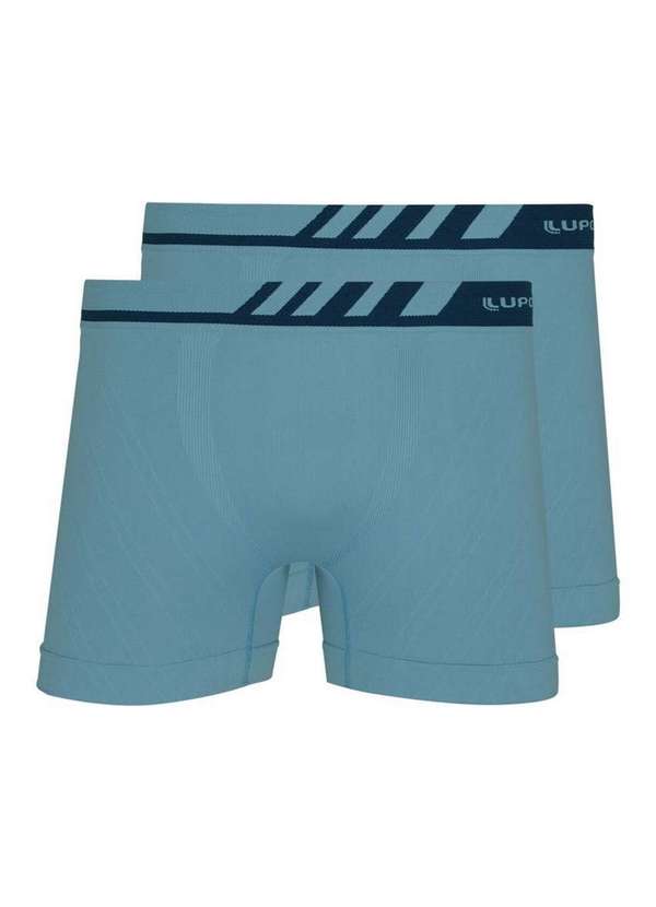 Kit 2 Cuecas Boxer Lupo 671 002 Azul Claro Meias Sao Jorge