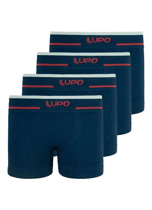 Kit Cuecas Infantil Boxer Lupinho Marinho Meias Sao Jorge