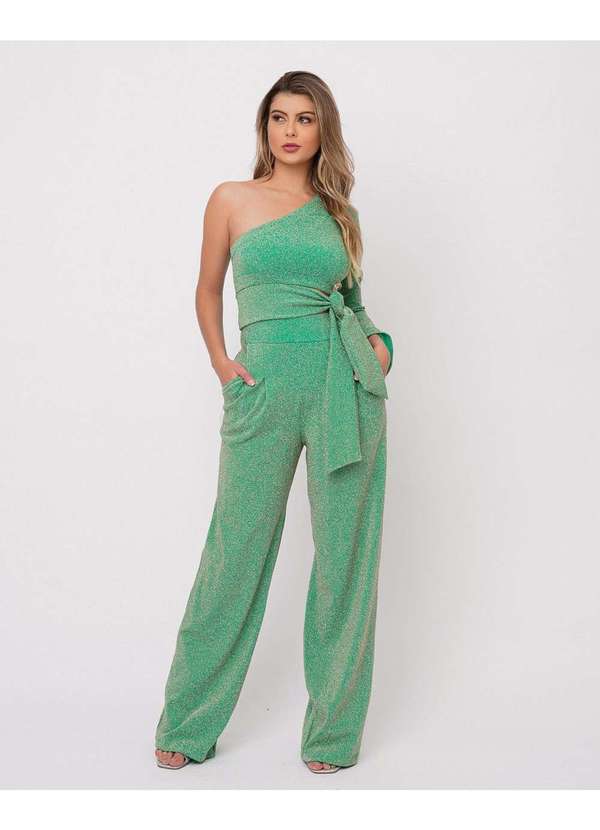 Calca Miss Misses Lurex Pantalona Bolso Verde Verde Dress Us