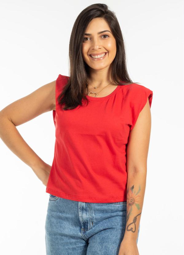 Blusa Feminina Básica em Meia Malha Vermelho Cativa