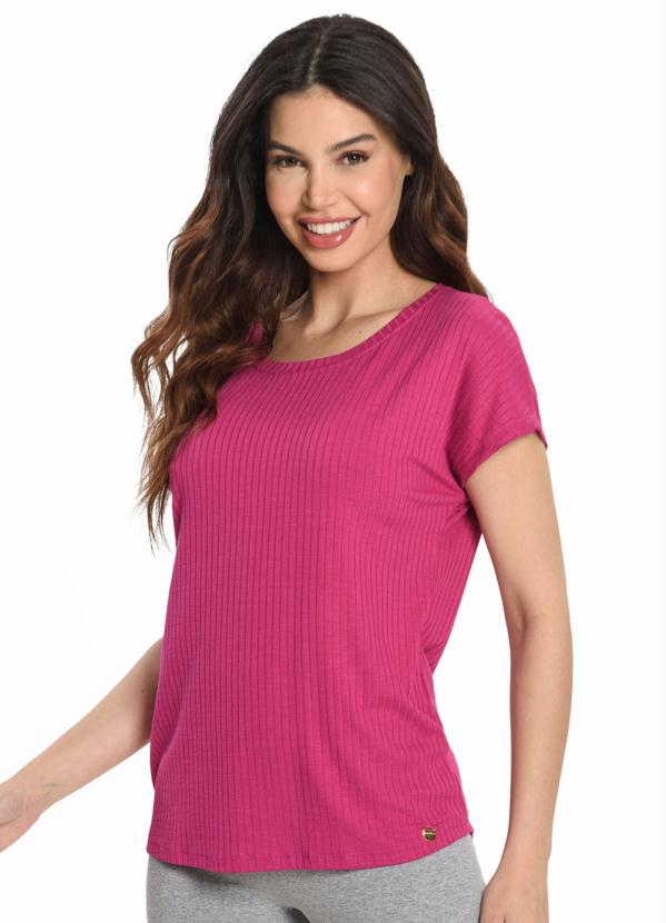 Blusa Feminina Canelada Básica Rosa Rovitex