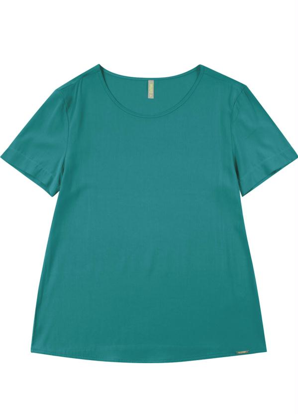 Blusa Manga Curta Em Tecido Verde Cativa