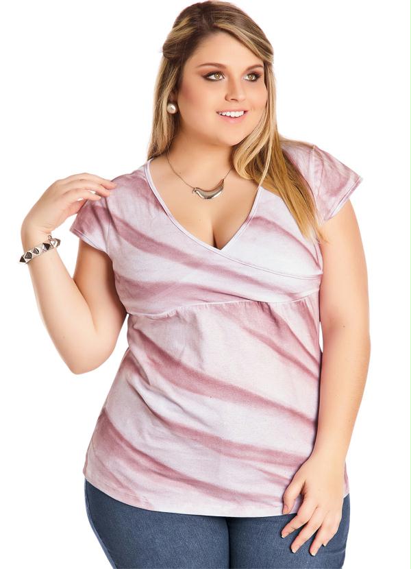 Blusa Rosa Decote Transpassado Marguerite