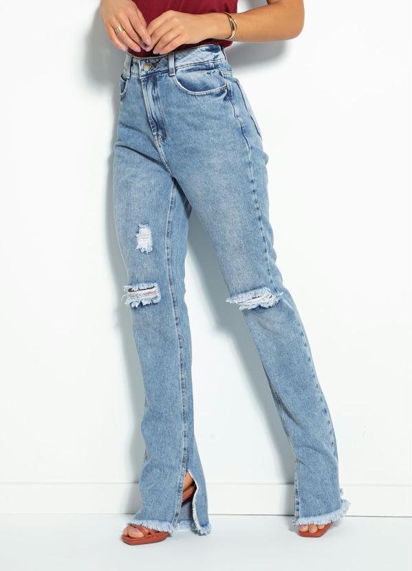 Calça Jeans Boot Cut Destroyed Sawary Sawary Jeans