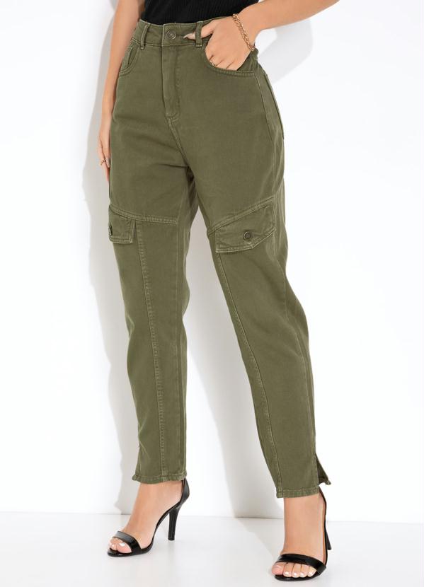 Cal A Verde Militar Mom Jeans Sawary Sawary Jeans