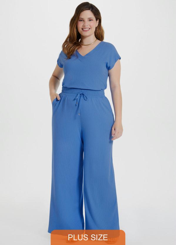 Conjunto Canelado Sevilha Azul Lunender Mais Mulher