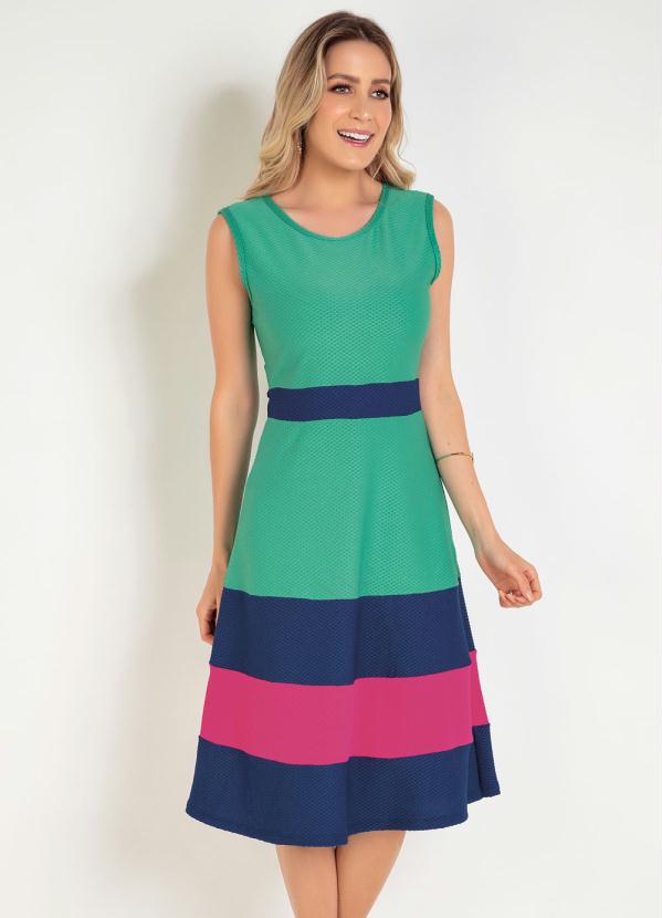 Vestido Tricolor Evas Moda Evang Lica Rosalie