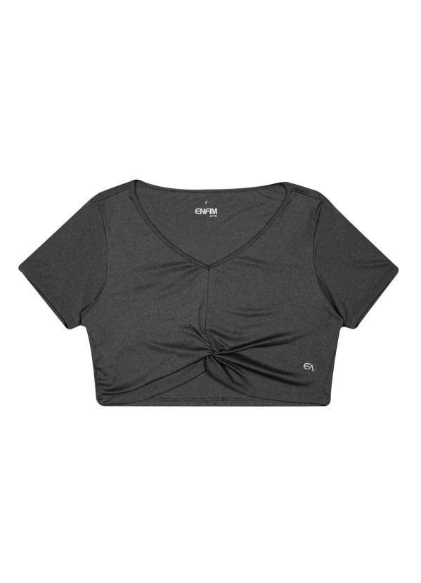 Blusa Cropped Malha Uv Active Preto Enfim