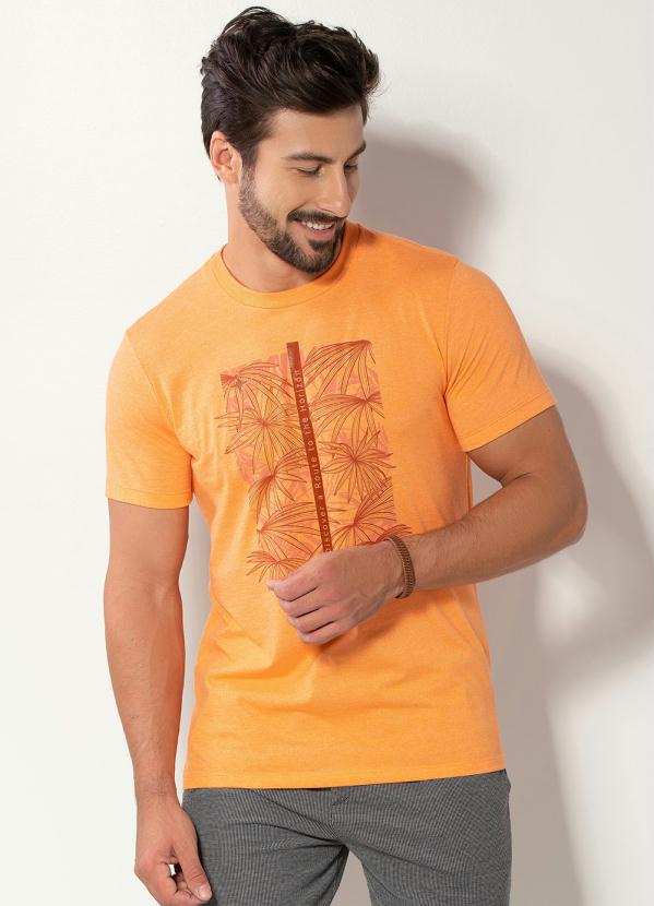 Camiseta Masculina Estampada Laranja Habana