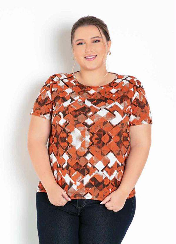 Blusa Tnica Laranja Plus Size Marguerite