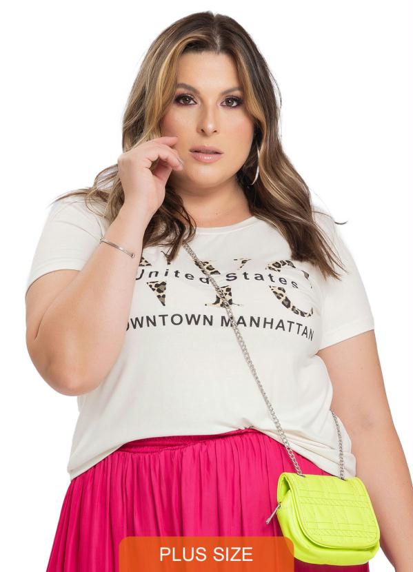 Blusa Feminina Plus Size Nicole Branco Miss Masy Plus