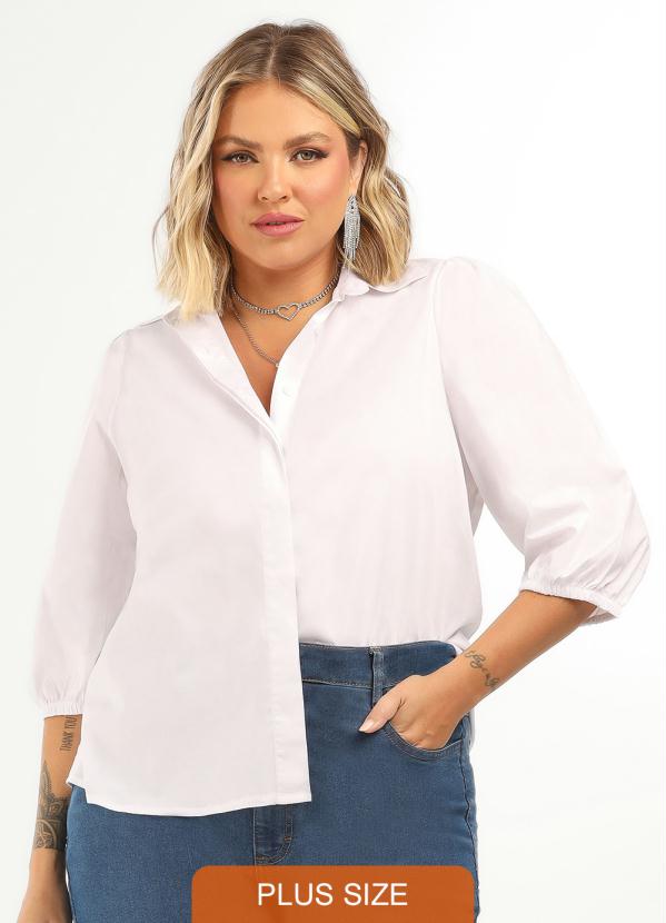 Camisa De Tricoline Branca Donna Peck