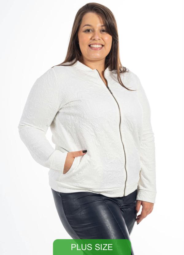 Jaqueta Plus Size Z Per Bege Cativa