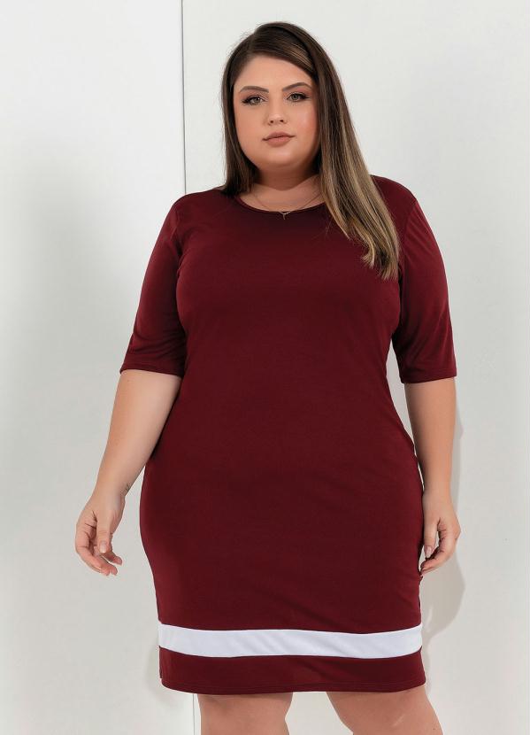 Vestido Bord Tubinho Recorte Plus Size Marguerite