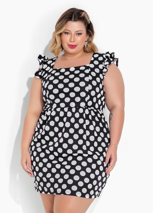 Vestido Poá Amarração nas Costas Plus Size Marguerite