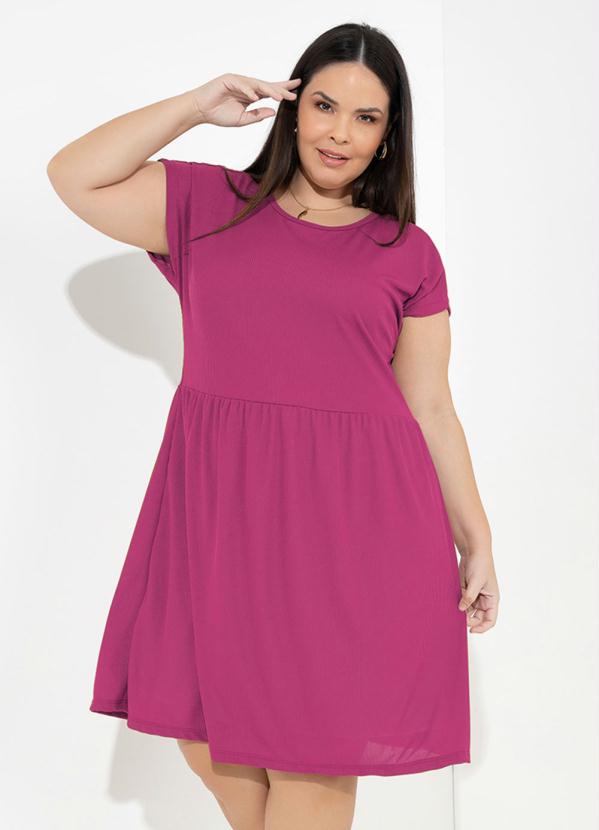 Vestido Soltinho Pink Forro Plus Size Marguerite