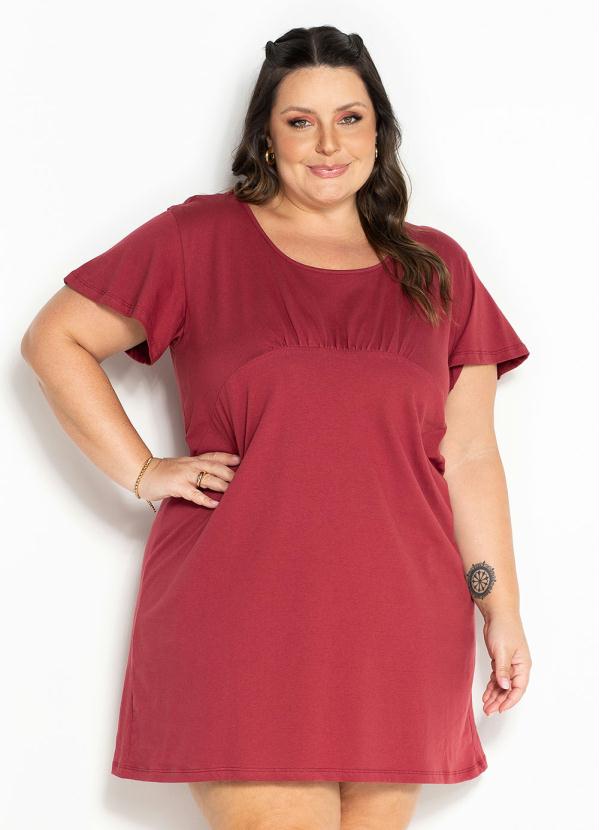 Vestido Terracota Franzido Plus Size Marguerite