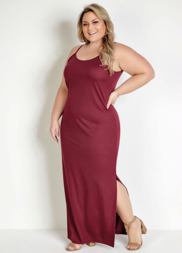 Vestido Longo Bord Fendas Plus Size Marguerite