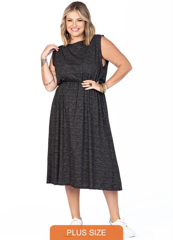 Vestido Feminino Plus Size Miranda Preto Miss Masy Plus