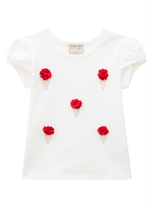 Blusa Infantil Feminina Off White Milon