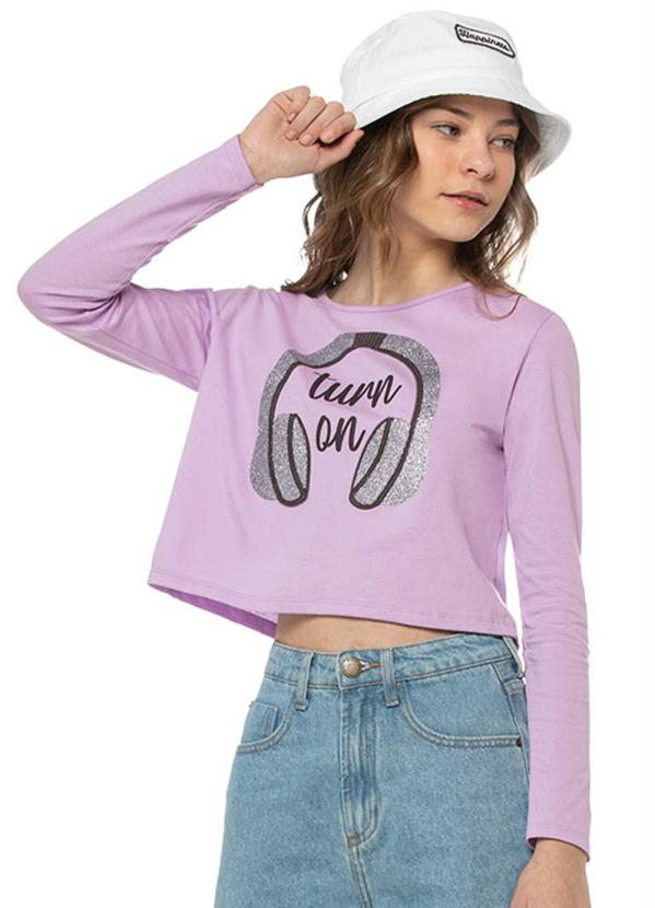 Blusa Cropped Manga Longa Teen Lil S Amora