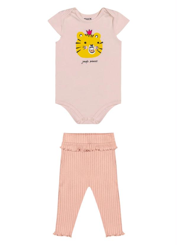 Conjunto Body Cal A Infantil Rosa Trick Nick