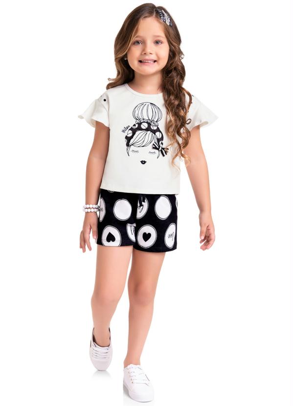 Conjunto Infantil Feminino Off White Milon