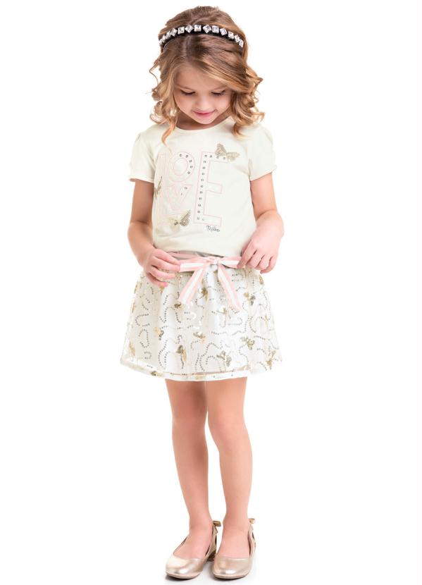 Conjunto Infantil Feminino Off White Milon