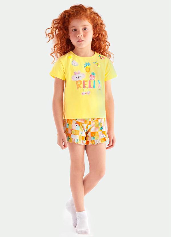 Conjunto Infantil Menina Amarelo Lilica Ripilica