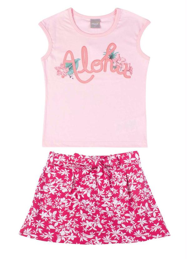 Conjunto Infantil Menina Rosa Brandili