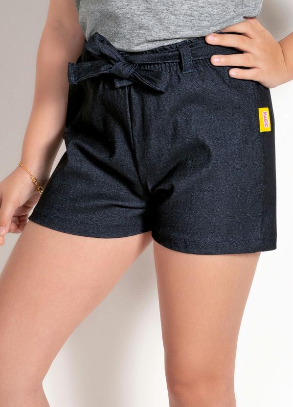 Short Infantil Faixa Jeans Queima De Estoque