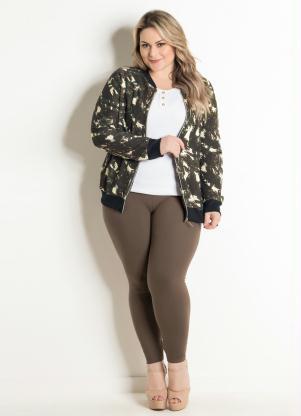 Jaqueta Bomber Camuflada Plus Size Marguerite