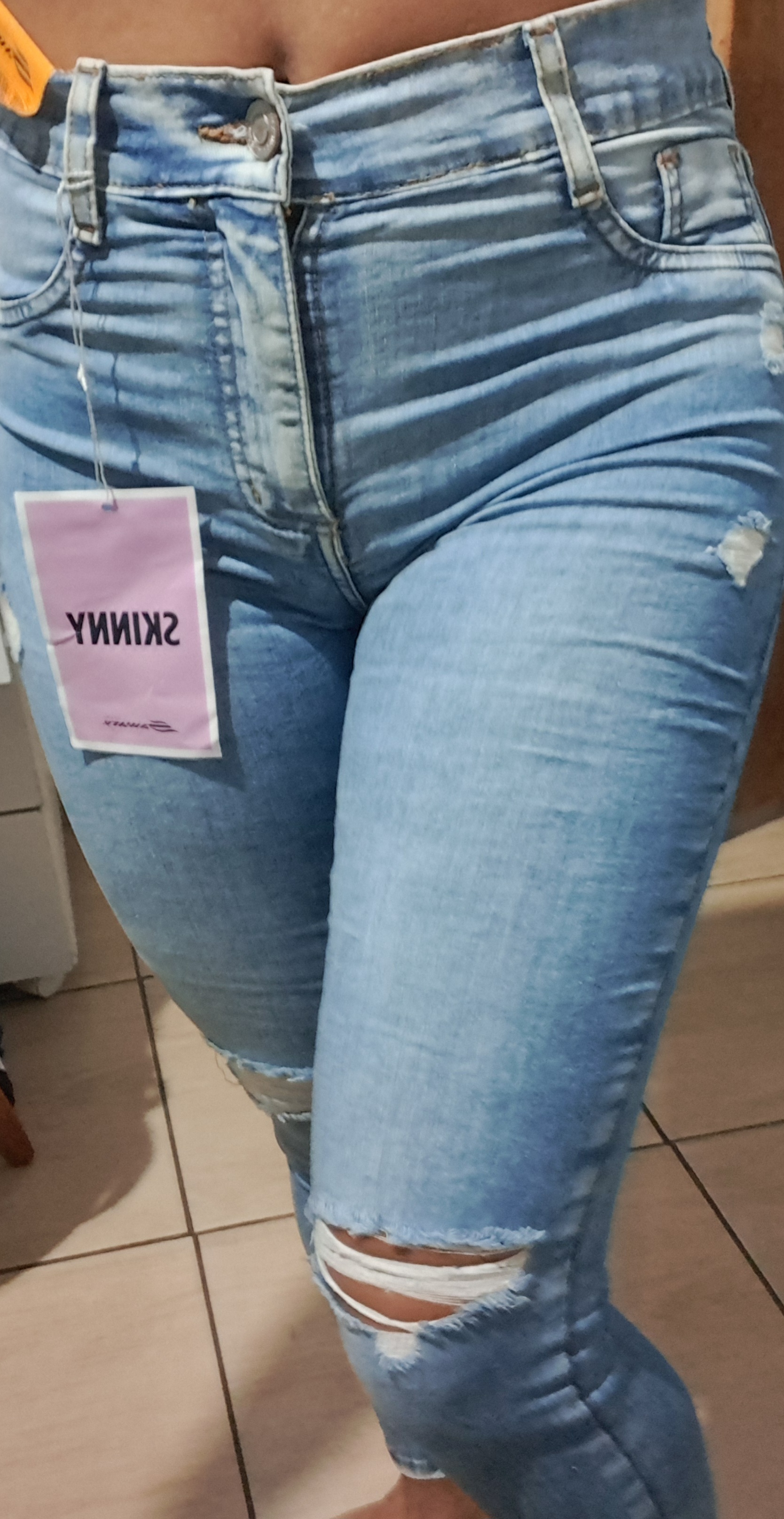 Calça Jeans Skinny Efeito Destroyed Sawary - Sawary Jeans