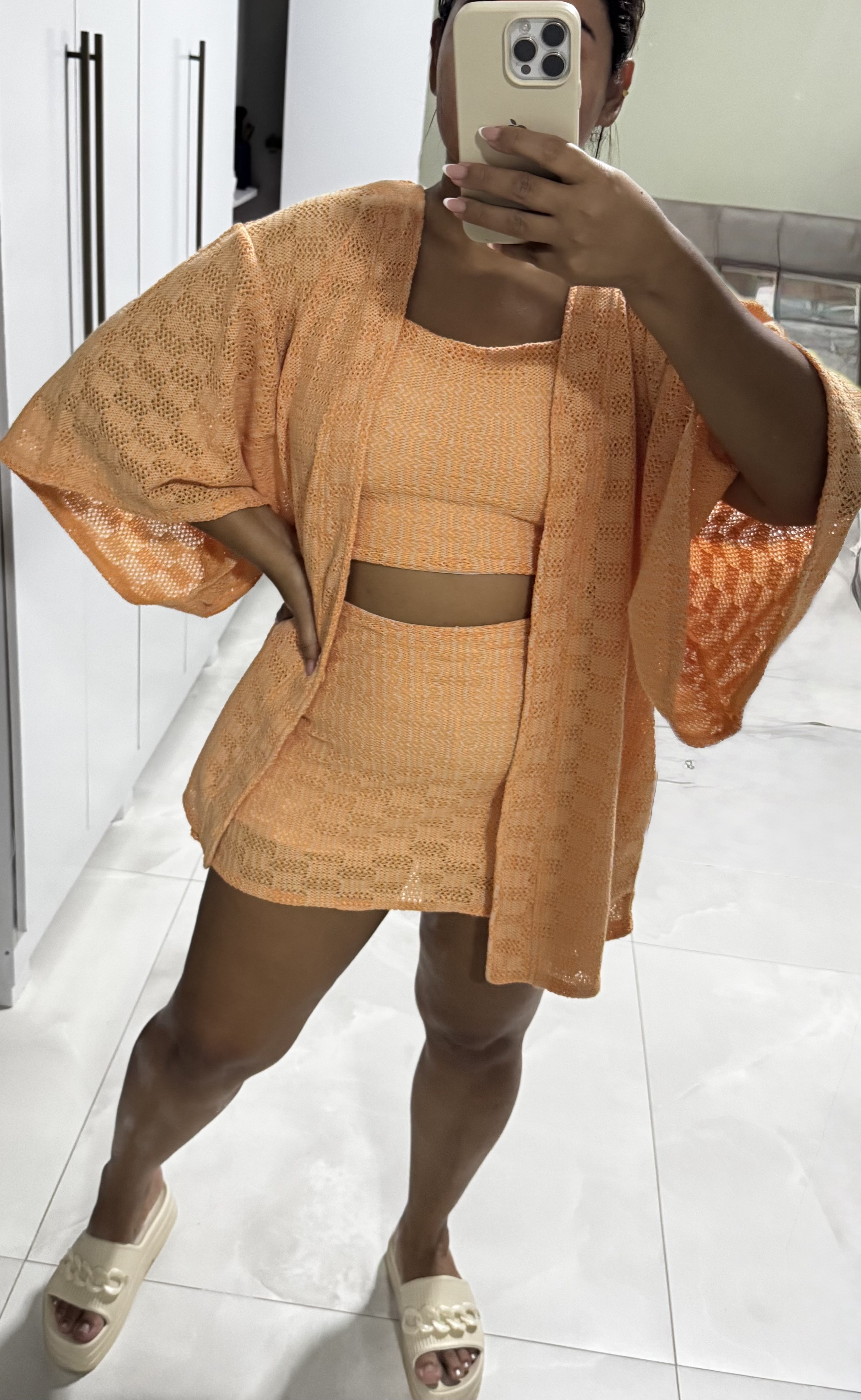 Kimono Feminino em Tricot Laranja - Endless