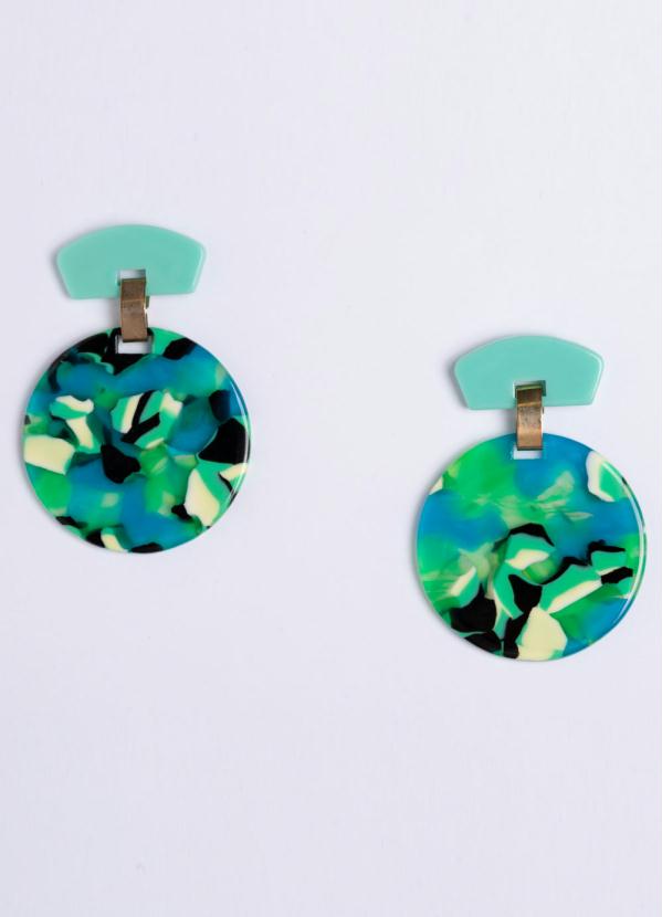 Quintess - Brincos Médios Redondos Verde 1