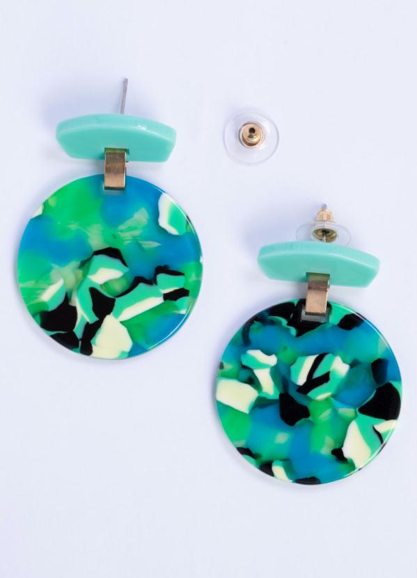 Quintess - Brincos Médios Redondos Verde 2